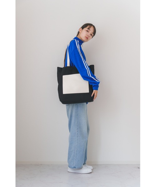 DEVICE+（デバイスプラス）の「DEVICE＋ フェイクレザーポケット キャンバストートバッグ（トートバッグ・レディース・ブラック系その他/アイボリー系・FREE）」の17枚目の写真