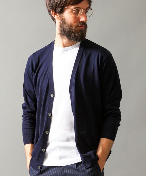 BEAUTY&YOUTH UNITED ARROWS（ビューティーアンドユースユナイテッドアローズ）の「BY スーピマ Vカーディガン◆（カーディガン/ボレロ・メンズ・グレー/コバルトブルー/ネイビー・SMALL/MEDIUM/LARGE/X-LARGE）」の3枚目の写真