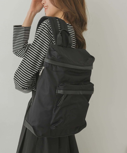 RODE SKO（ロデスコ）の「撥水ナイロンリュック（バックパック/リュック・レディース・ブラック・ONE）」の9枚目の写真