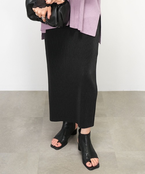 ＡＮＤＪ（アンドジェイ）の「【2022/AW】カットオフプリーツナロースカート（スカート・レディース・マスタード/ブラック/モスグリーン/アイボリー/テラコッタ・M）」の3枚目の写真