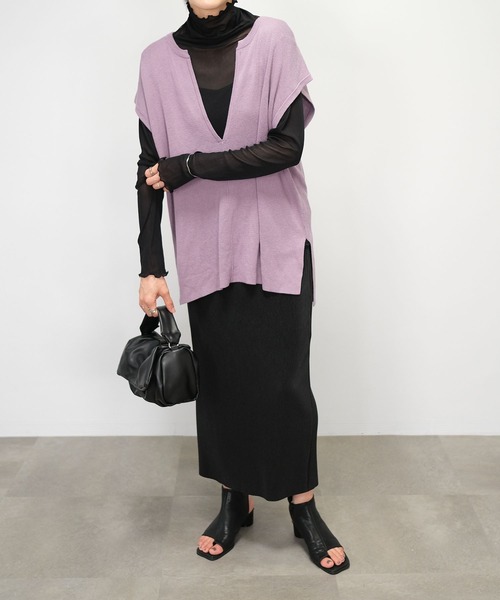 ＡＮＤＪ（アンドジェイ）の「【2022/AW】カットオフプリーツナロースカート（スカート・レディース・マスタード/ブラック/モスグリーン/アイボリー/テラコッタ・M）」の8枚目の写真