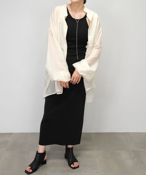 ＡＮＤＪ（アンドジェイ）の「【2022/AW】カットオフプリーツナロースカート（スカート・レディース・マスタード/ブラック/モスグリーン/アイボリー/テラコッタ・M）」の9枚目の写真