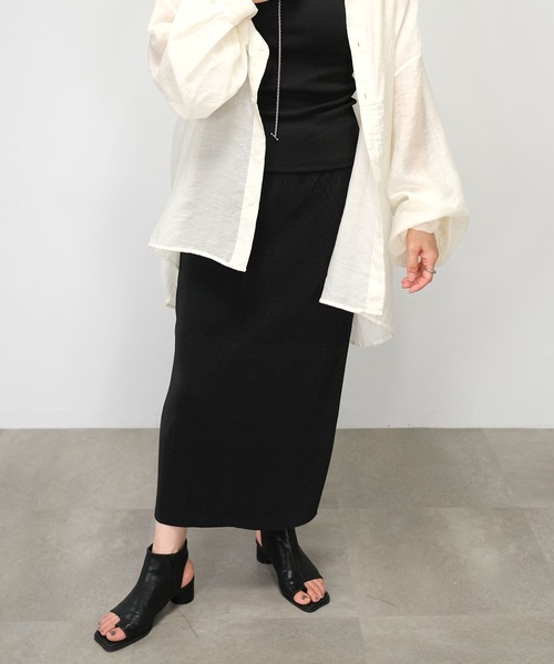 ＡＮＤＪ（アンドジェイ）の「【2022/AW】カットオフプリーツナロースカート（スカート・レディース・マスタード/ブラック/モスグリーン/アイボリー/テラコッタ・M）」の12枚目の写真