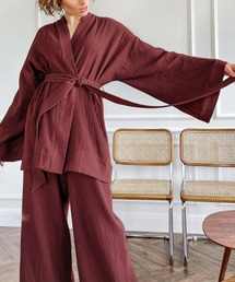 aimoha（アイモハ）の「ダブルガーゼバスローブ2点セット（ルームウェア/パジャマ）」