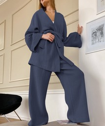 aimoha（アイモハ）の「ダブルガーゼバスローブ2点セット（ルームウェア/パジャマ）」