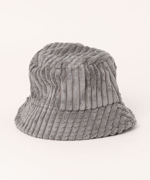 BENETTON (UNITED COLORS OF BENETTON)（ベネトンユナイテッドカラーズオブベネトン）の「キッズ刺繍ロゴ入りコーデュロイバケットハットB（ハット・キッズ・ホワイト/グレー・SMALL/MEDIUM）」の3枚目の写真