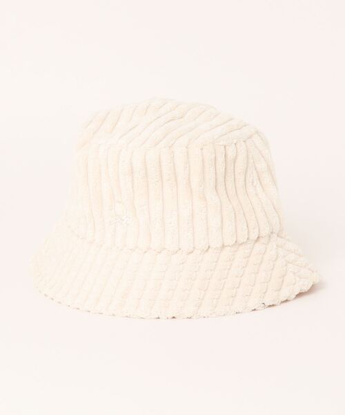 BENETTON (UNITED COLORS OF BENETTON)（ベネトンユナイテッドカラーズオブベネトン）の「キッズ刺繍ロゴ入りコーデュロイバケットハットB（ハット・キッズ・ホワイト/グレー・SMALL/MEDIUM）」の5枚目の写真