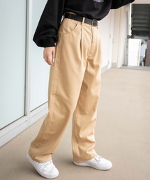WEGO | WEGO/ベルト付きタックワイドチノパンツ(チノパンツ)