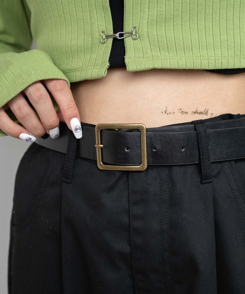 WEGO(ウィゴー)の「WEGO/ベルト付きタックワイドチノパンツ(チノパンツ・レディース・ブラック/ベージュ・FREE)」の18枚目の写真