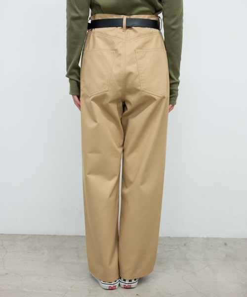 WEGO(ウィゴー)の「WEGO/ベルト付きタックワイドチノパンツ(チノパンツ・レディース・ブラック/ベージュ・FREE)」の19枚目の写真
