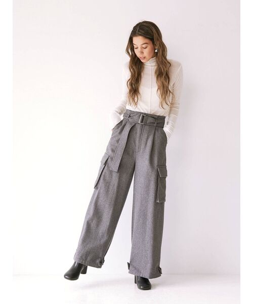 Ungrid(アングリッド)の「起毛カーゴデザインパンツ(カーゴパンツ・レディース・アイボリー/グレー・SMALL/MEDIUM)」の7枚目の写真