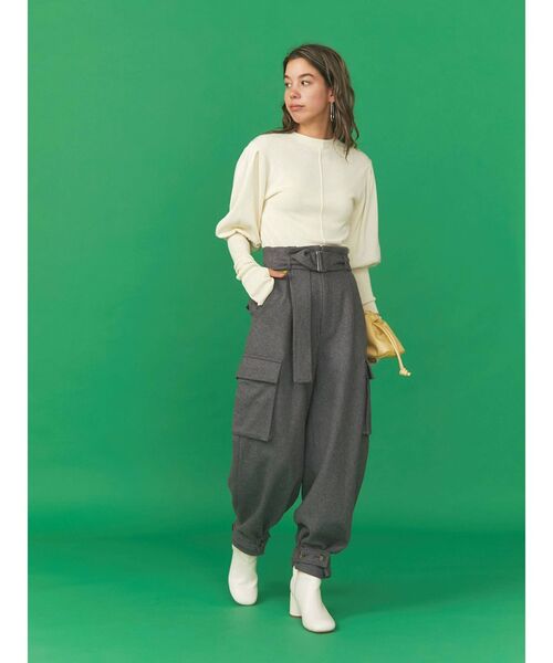 Ungrid(アングリッド)の「起毛カーゴデザインパンツ(カーゴパンツ・レディース・アイボリー/グレー・SMALL/MEDIUM)」の17枚目の写真