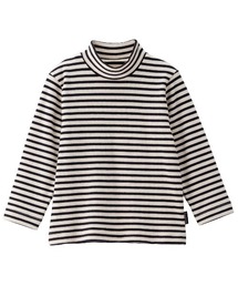 combimini | テレコハイネックシャツ（ボーダー）(Tシャツ/カットソー)
