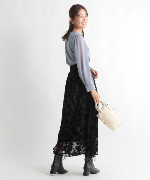 Andemiu（アンデミュウ）の「オパールパイピングスカート169395（スカート・レディース・ブラック/ベージュ/ブルー/イエロー・SMALL/MEDIUM）」の5枚目の写真