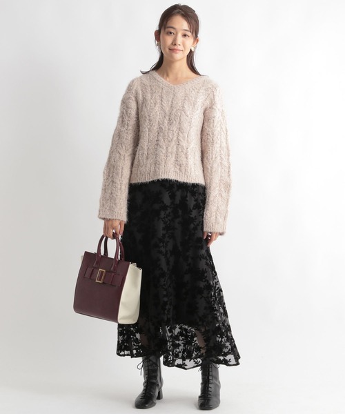 Andemiu（アンデミュウ）の「オパールパイピングスカート169395（スカート・レディース・ブラック/ベージュ/ブルー/イエロー・SMALL/MEDIUM）」の8枚目の写真