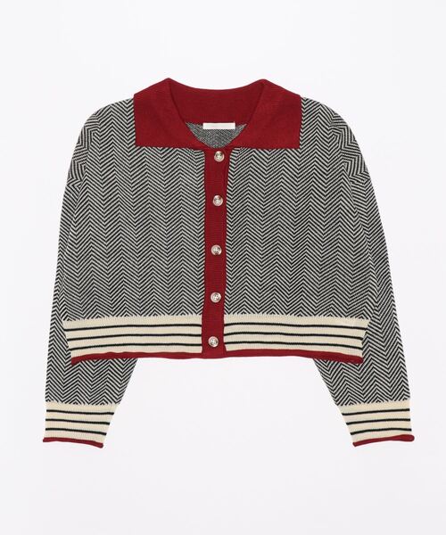 ehka sopo（エヘカソポ）の「ヘリンボーンカーディガン（カーディガン/ボレロ・レディース・ブラウン/グリーン/ブラック・ﾌﾘ-）」の2枚目の写真