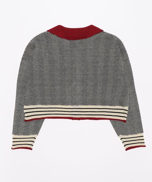 ehka sopo（エヘカソポ）の「ヘリンボーンカーディガン（カーディガン/ボレロ・レディース・ブラウン/グリーン/ブラック・ﾌﾘ-）」の4枚目の写真