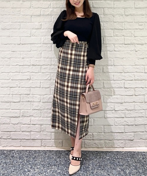 31 Sons de mode（トランテアン　ソン　ドゥ　モード）の「スリットタイトスカート（スカート・レディース・ブラック/ブラウン系その他・36/38）」の19枚目の写真