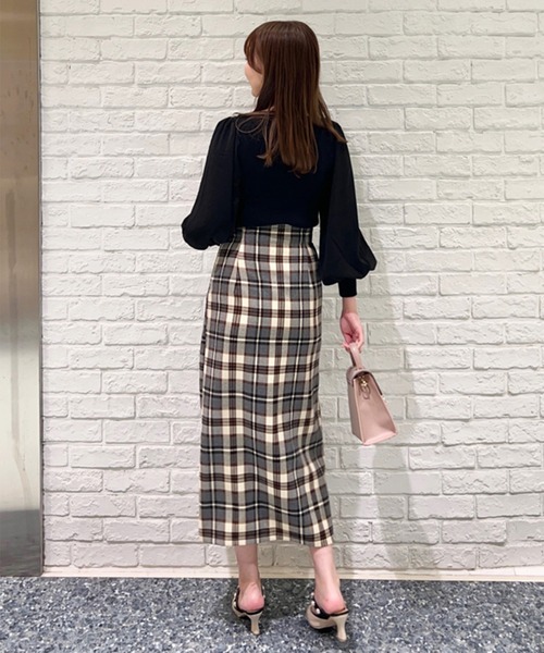 31 Sons de mode（トランテアン　ソン　ドゥ　モード）の「スリットタイトスカート（スカート・レディース・ブラック/ブラウン系その他・36/38）」の21枚目の写真