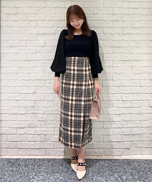 31 Sons de mode（トランテアン　ソン　ドゥ　モード）の「スリットタイトスカート（スカート・レディース・ブラック/ブラウン系その他・36/38）」の20枚目の写真