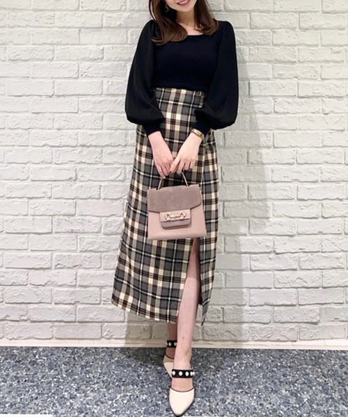 31 Sons de mode（トランテアン　ソン　ドゥ　モード）の「スリットタイトスカート（スカート・レディース・ブラック/ブラウン系その他・36/38）」の18枚目の写真