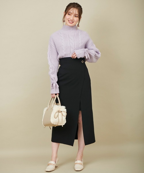 31 Sons de mode（トランテアン　ソン　ドゥ　モード）の「スリットタイトスカート（スカート・レディース・ブラック/ブラウン系その他・36/38）」の9枚目の写真