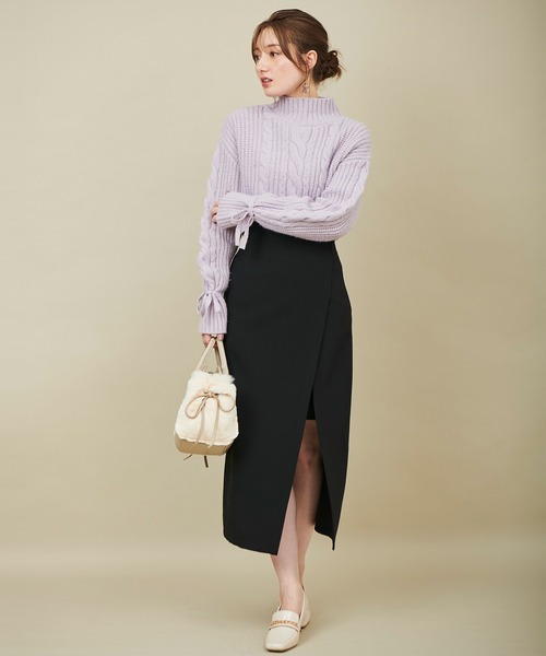 31 Sons de mode（トランテアン　ソン　ドゥ　モード）の「スリットタイトスカート（スカート・レディース・ブラック/ブラウン系その他・36/38）」の8枚目の写真