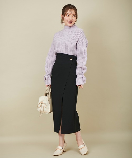 31 Sons de mode（トランテアン　ソン　ドゥ　モード）の「スリットタイトスカート（スカート・レディース・ブラック/ブラウン系その他・36/38）」の10枚目の写真