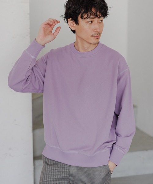 GLOBAL WORK（グローバルワーク）の「モッチリッチクルー/281832（Tシャツ/カットソー・メンズ・ホワイト/ネイビー/ライトグリーン/ライトパープル/オレンジ/ライトブルー/ピンク系その他/グリーン・SMALL/MEDIUM/LARGE/X-LARGE）」の6枚目の写真
