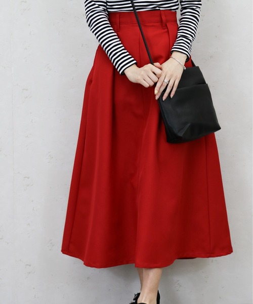 Lee（リー）の「Lee/リー　エステルツイルタック入りフレアスカート（スカート・レディース・ベージュ/ピンク/ブラック/グリーン/ブラウン/レッド・MEDIUM/SMALL）」の6枚目の写真