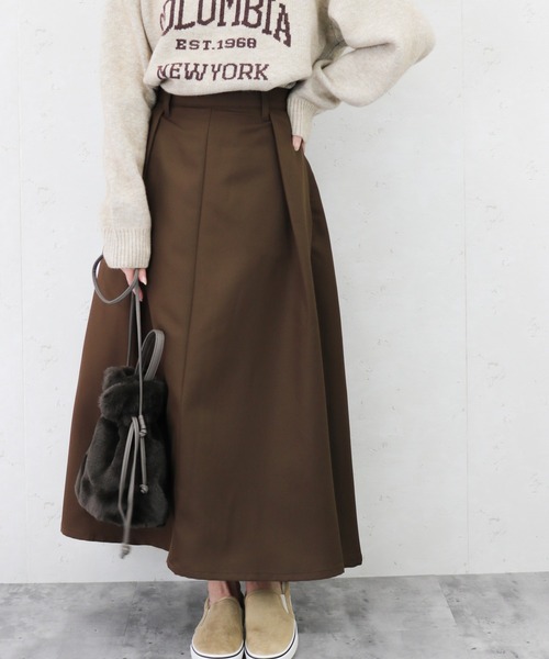 Lee（リー）の「Lee/リー　エステルツイルタック入りフレアスカート（スカート・レディース・ベージュ/ピンク/ブラック/グリーン/ブラウン/レッド・MEDIUM/SMALL）」の12枚目の写真