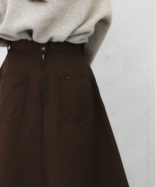 Lee（リー）の「Lee/リー　エステルツイルタック入りフレアスカート（スカート・レディース・ベージュ/ピンク/ブラック/グリーン/ブラウン/レッド・MEDIUM/SMALL）」の18枚目の写真