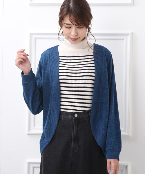 DRESKIP(ドレスキップ)の「◆ボレロカーディガン(カーディガン/ボレロ・レディース・サンドベージュ/ブラック/パープル系/ブルー・02/03/04)」の5枚目の写真