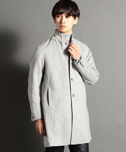 HIDEAWAYS NICOLE（ハイダウェイニコル）の「ハイブリットビーバーメルトンチェスターコート（チェスターコート・メンズ・ネイビー/ベージュ/チェック/ライトグレー・MEDIUM/LARGE/X-LARGE）」の6枚目の写真