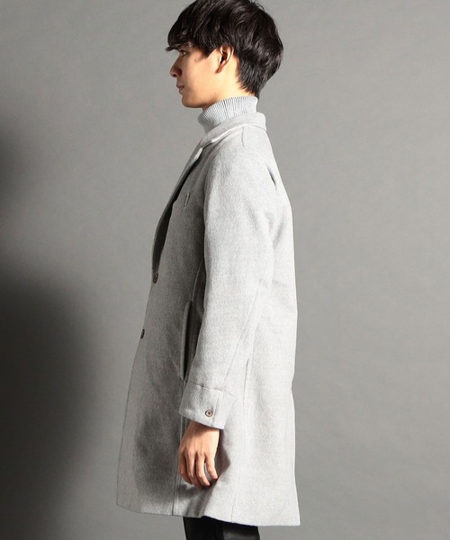 HIDEAWAYS NICOLE（ハイダウェイニコル）の「ハイブリットビーバーメルトンチェスターコート（チェスターコート・メンズ・ネイビー/ベージュ/チェック/ライトグレー・MEDIUM/LARGE/X-LARGE）」の8枚目の写真