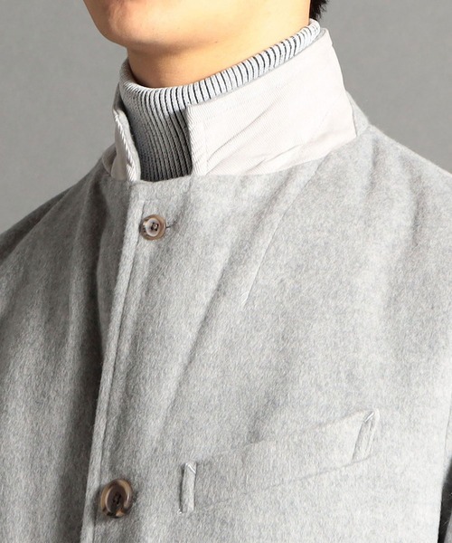 HIDEAWAYS NICOLE（ハイダウェイニコル）の「ハイブリットビーバーメルトンチェスターコート（チェスターコート・メンズ・ネイビー/ベージュ/チェック/ライトグレー・MEDIUM/LARGE/X-LARGE）」の11枚目の写真