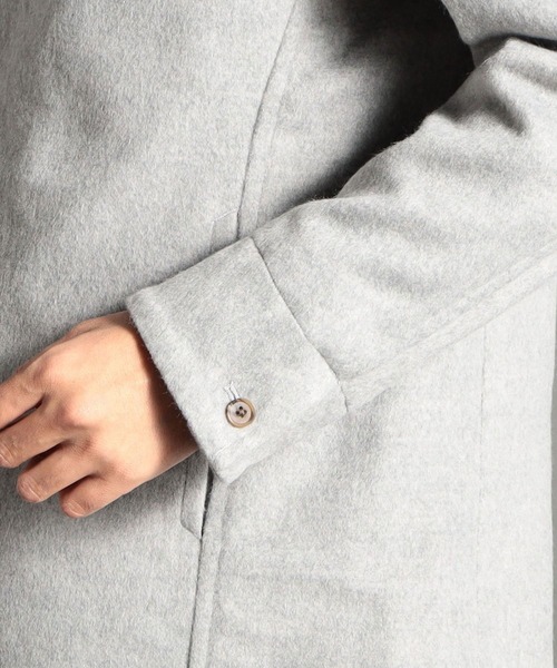 HIDEAWAYS NICOLE（ハイダウェイニコル）の「ハイブリットビーバーメルトンチェスターコート（チェスターコート・メンズ・ネイビー/ベージュ/チェック/ライトグレー・MEDIUM/LARGE/X-LARGE）」の12枚目の写真