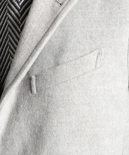 HIDEAWAYS NICOLE（ハイダウェイニコル）の「ハイブリットビーバーメルトンチェスターコート（チェスターコート・メンズ・ネイビー/ベージュ/チェック/ライトグレー・MEDIUM/LARGE/X-LARGE）」の15枚目の写真