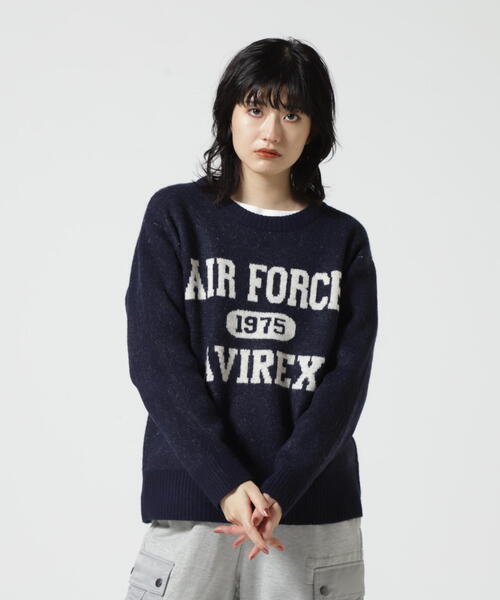 AVIREX（アヴィレックス）の「JACQUARD LOGO KNIT TOPS/ ジャガードロゴニットトップス（ニット/セーター・レディース・グレー/レッド/ネイビー・M/S）」の19枚目の写真