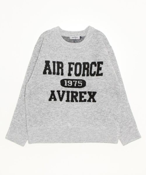 AVIREX（アヴィレックス）の「JACQUARD LOGO KNIT TOPS/ ジャガードロゴニットトップス（ニット/セーター・レディース・グレー/レッド/ネイビー・M/S）」の13枚目の写真