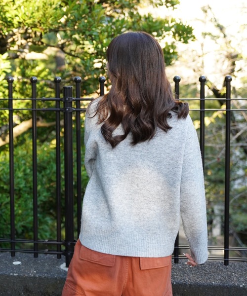 トップス Logo Jacquard Knit Top Latte X-girl エックスガール ニット GOTHIC LOGO JACQUARD KNIT TOP