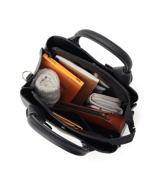 Ober Tashe（オーバータッシェ）の「合皮リボンハンドル２WAYあおりトート（トートバッグ・レディース・ベージュ/ブラック/キャメル/ピンクベージュ/ピンク系・FREE）」の14枚目の写真