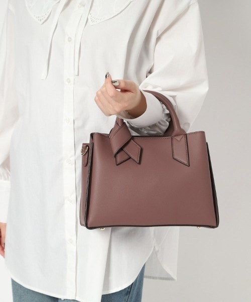 Ober Tashe（オーバータッシェ）の「合皮リボンハンドル２WAYあおりトート（トートバッグ・レディース・ベージュ/ブラック/キャメル/ピンクベージュ/ピンク系・FREE）」の18枚目の写真