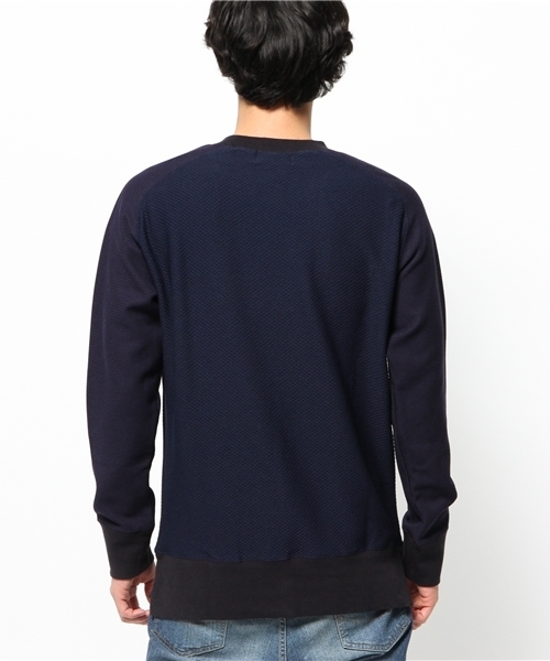 417 EDIFICE(フォーワンセブンエディフィス)の「◇ジャガードハニカム クルーネックスウェット(スウェット・メンズ・ブラック/ホワイト/ネイビー・MEDIUM/SMALL/LARGE)」の6枚目の写真