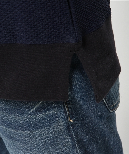 417 EDIFICE(フォーワンセブンエディフィス)の「◇ジャガードハニカム クルーネックスウェット(スウェット・メンズ・ブラック/ホワイト/ネイビー・MEDIUM/SMALL/LARGE)」の9枚目の写真