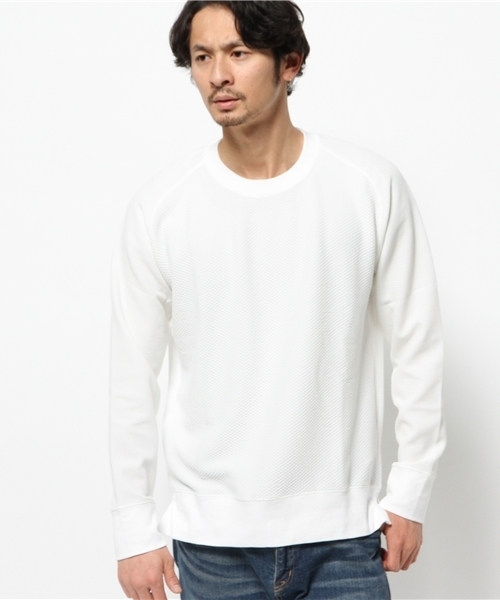 417 EDIFICE(フォーワンセブンエディフィス)の「◇ジャガードハニカム クルーネックスウェット(スウェット・メンズ・ブラック/ホワイト/ネイビー・MEDIUM/SMALL/LARGE)」の11枚目の写真