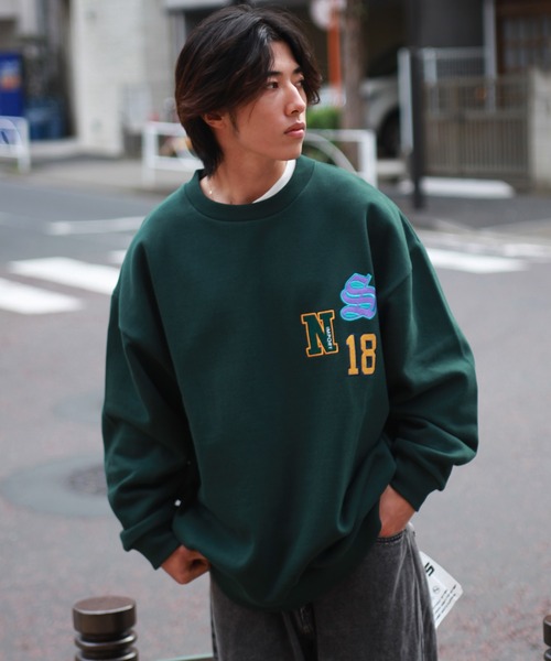 WESTSEA(ウエストシー)の「ヘビーウエイト サガラワッペン刺繍 ビッグシルエットスウェット(スウェット・メンズ・ネイビー/ダークグリーン/ブラック/オフホワイト・M/L)」の11枚目の写真