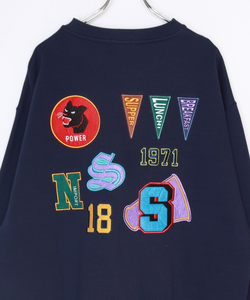 WESTSEA(ウエストシー)の「ヘビーウエイト サガラワッペン刺繍 ビッグシルエットスウェット(スウェット・メンズ・ネイビー/ダークグリーン/ブラック/オフホワイト・M/L)」の15枚目の写真