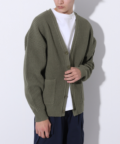 Oriens JOURNAL STANDARD（オリエンス ジャーナルスタンダード）の「Popcorn Knit CD/ポップコーンニットカーディガン（カーディガン/ボレロ・メンズ・カーキ/アイボリー/ブラック・MEDIUM/LARGE）」の21枚目の写真