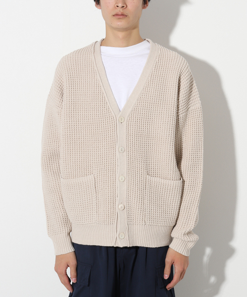 Oriens JOURNAL STANDARD（オリエンス ジャーナルスタンダード）の「Popcorn Knit CD/ポップコーンニットカーディガン（カーディガン/ボレロ・メンズ・カーキ/アイボリー/ブラック・MEDIUM/LARGE）」の20枚目の写真